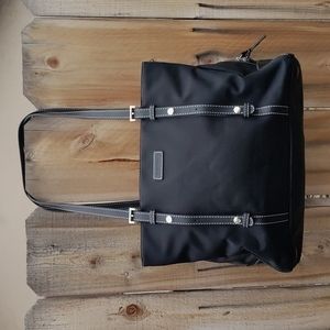 Stork Sak London black diaper bag